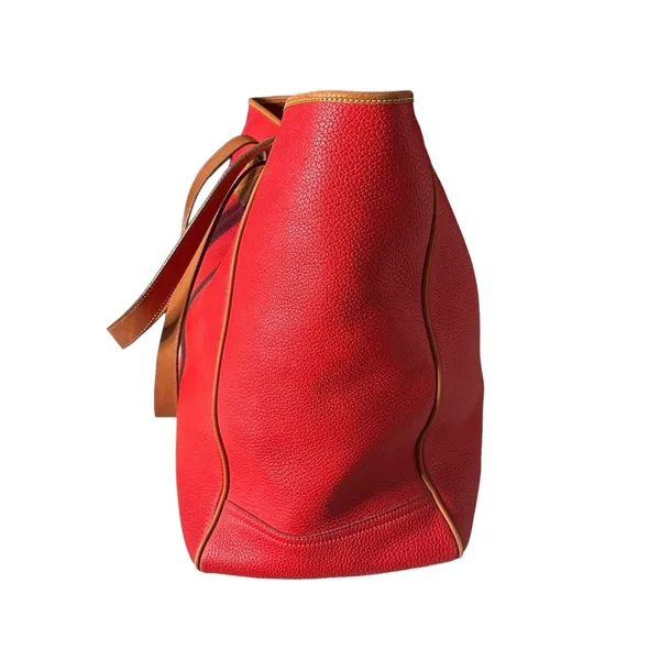 Dooney & Bourke Vintage Large Purse‎ Red Pebbled Leather Tote Bag Adjustable - Image 3