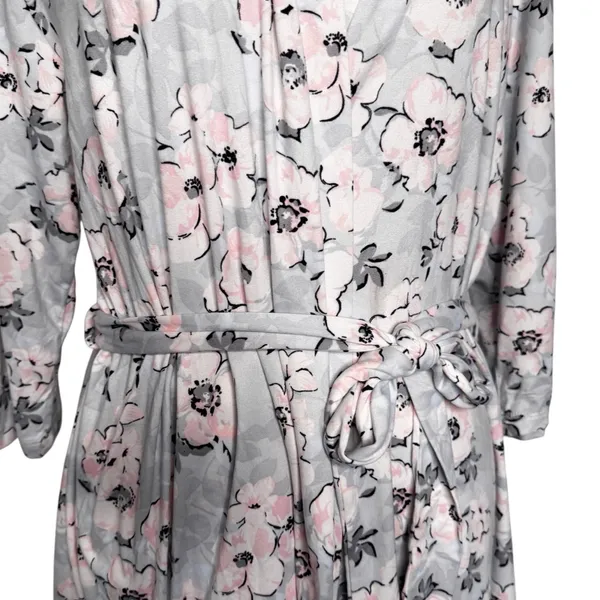 Rene Rafe Pink Blue Floral Short Robe Size L - Image 6