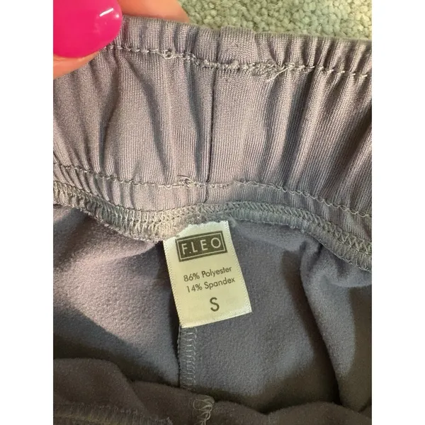 Fleo Women's Marled Moto Jogger Cuffed Relaxed Lounge‎ Pants Sz S Elastic Waist - Image 2