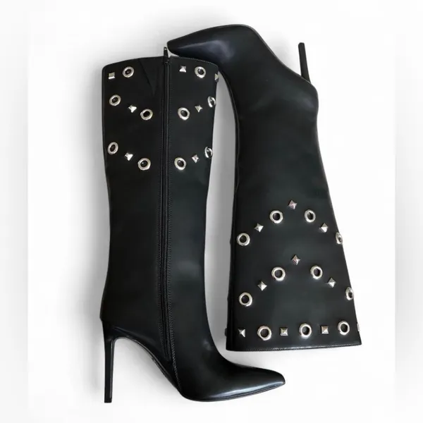 I.N.C. International Concepts Women's Black Saiqa Grommet Knee High Boots 6M - Image 7