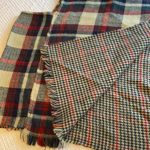 Fleece Sweater Blanket Poncho Tartan Plaid One Size Red Navy Tan Hunter Green - Image 8