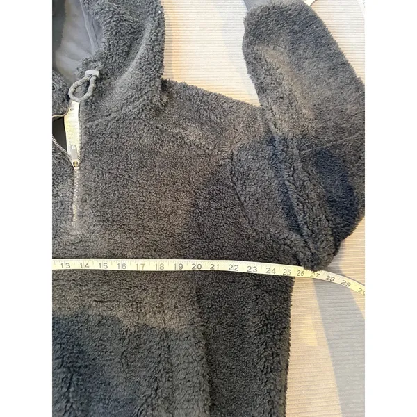 Lululemon Textured Fleece 1/2 Zip Hoodie Women 12 Black LW3FLRS NWT Plush Cozy - Image 8