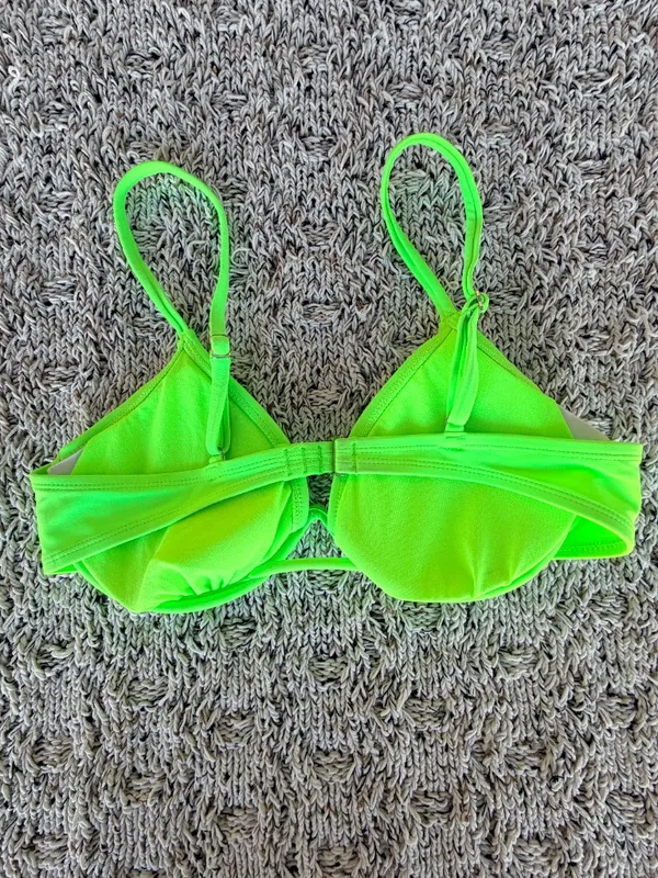 Xhilaration (Target) | Wire Cup Neon Green Bikini Swim Top | L - Image 6