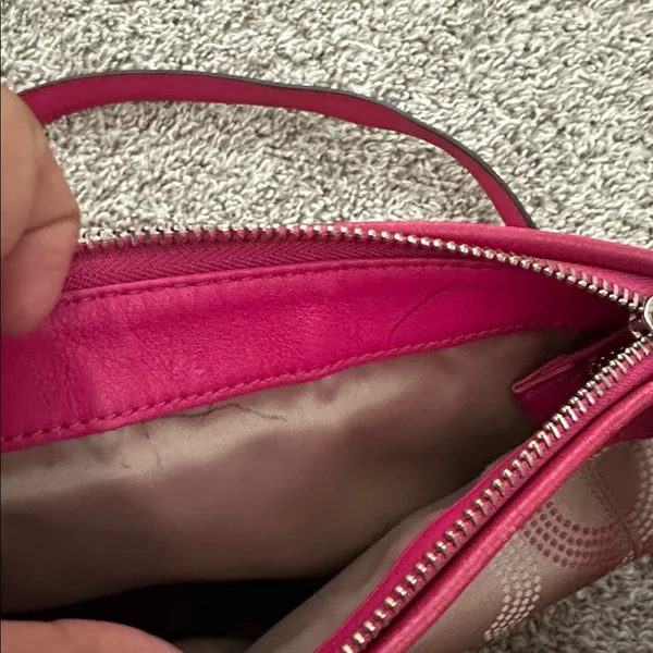 Coach Pink and Beige Signature Crossbody Bag - Image 12