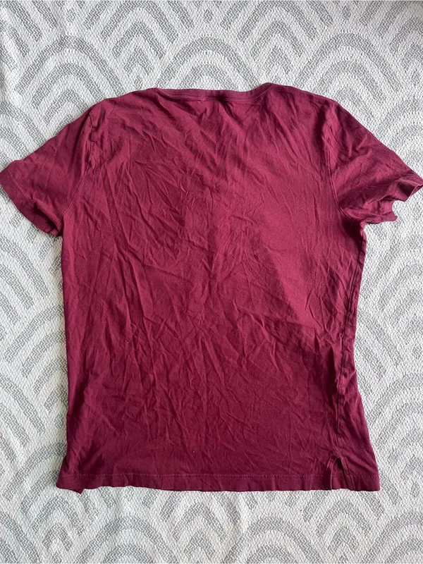 PINK VICTORIA’S SECRET Burgundy Graphic Short Sleeve Shirt Medium - Image 3