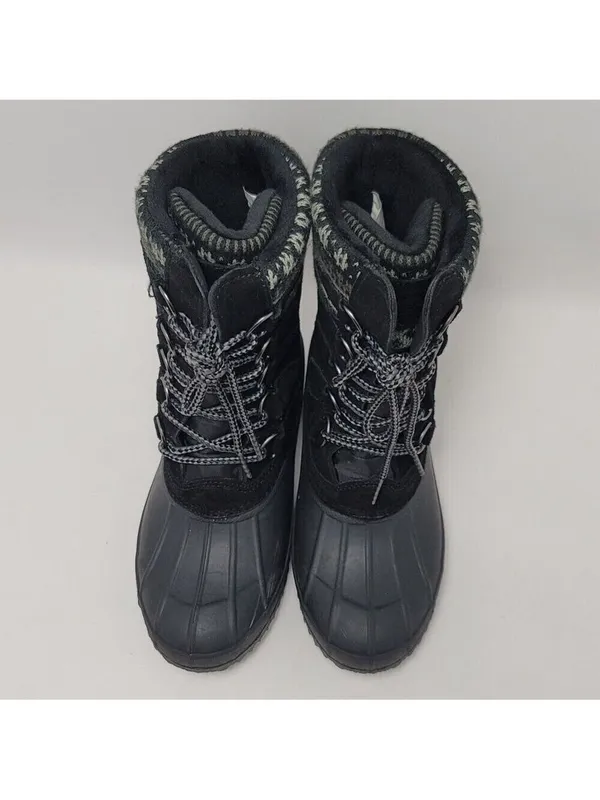 Khombu Cozy K-Comfort Womens Sock Faux Fur Lined Lace Up Duck Winter Boot Sz 7M - Image 3