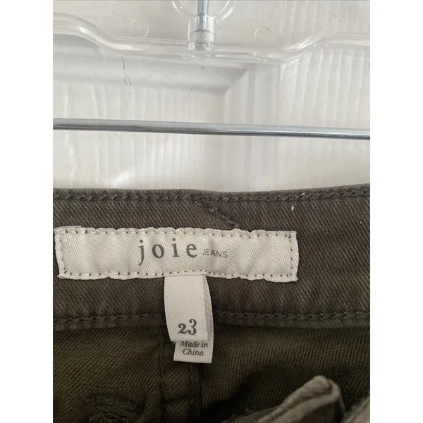 Joie Studded Cargo Skinny Pants Womens Size 23 Olive Green Edgy Moto Utility - Image 5