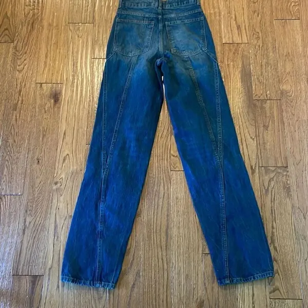 Zara seam front high rise tapered straight leg jeans 2 - Image 8