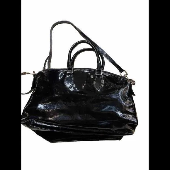 Dooney & Bourke satchel black patent leather Glossy Double Handles‎ - Image 2