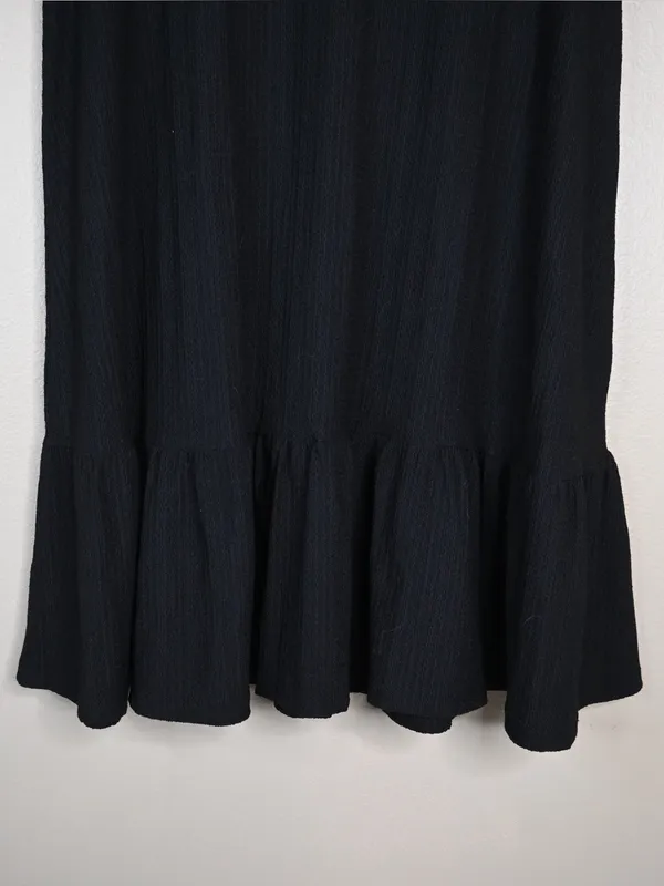 Zara Women's M Black Short Sleeve Ruffle Hem A-Line Dress - Image 6