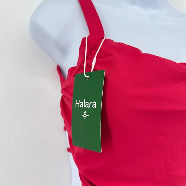 Halara NWT SoftlyZero Ruched Lace Up Bodycon Midi Dress‎ Winterberry w/ Bra S - Image 5
