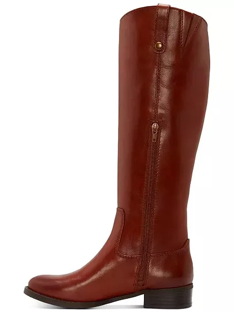 INC Fawne Leather Knee‎ High Boots cognac Brown Size 5.5 - Image 3