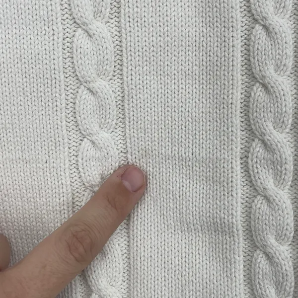Vintage BOAST USA‎ Cream Cable Knit V Neck Sleeveless Vest Sweater Top Women's S - Image 6