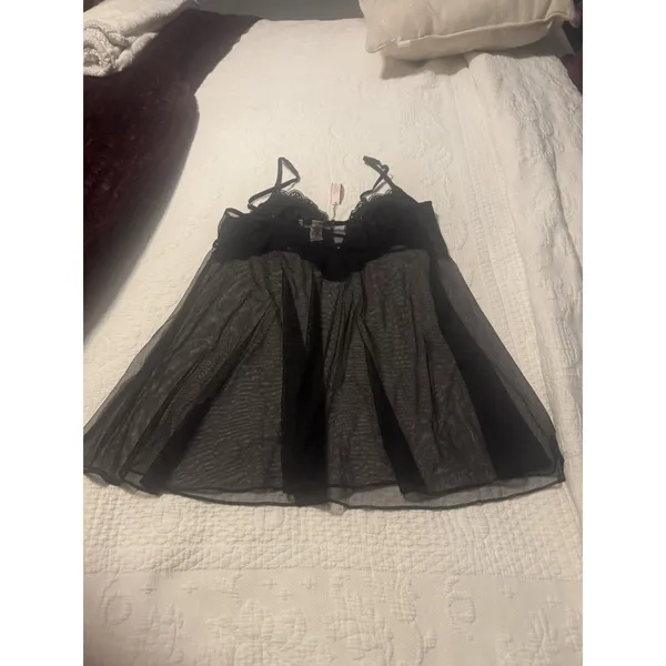 Victoria's Secret Babydoll Slip Size L 170/104A Black Sheer - Image 8