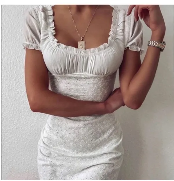 Tiger Mist White eyelet ruffled sleeve dress - Image 2