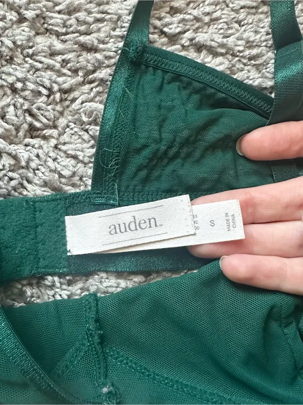 Auden Satin Bralette in Emerald Green - Image 4