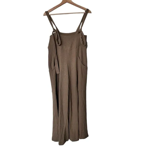 Free People beach romper sleeveless wide leg brown jumpsuit Small - Image 2