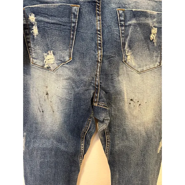 NWT One Teaspoon 26 Blue Blonde Long Lovers Drop Crotch Skinny Distressed Jeans - Image 6