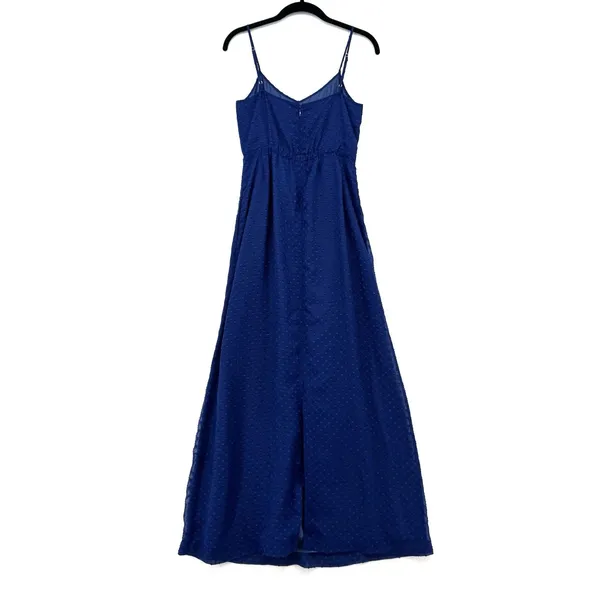 J.Crew Swiss Dot Maxi Dress Blue Spaghetti Strap Flowy Vacation Summer Size 2 - Image 2