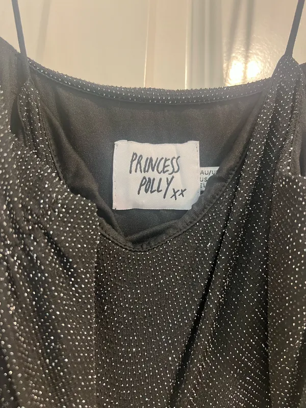 Bodycon Black Sparkle Princess Polly Dress - Image 6