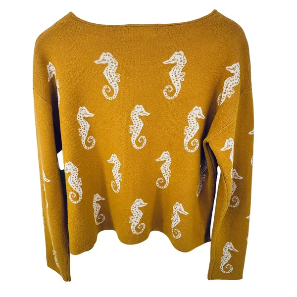 Philosophy Seahorse Relaxed Knit Sweater Coastal Whimsy Indie Coastal‎ Grandma L - Image 3