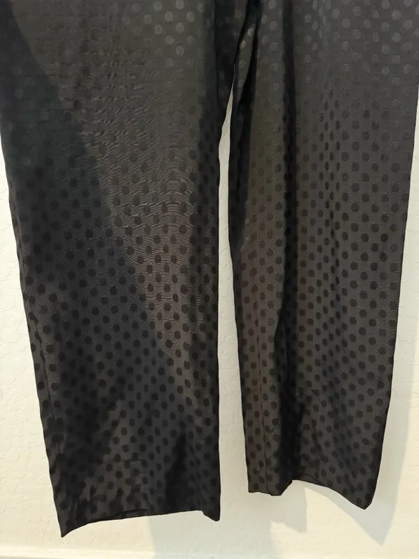 Ali‎ Jay Jumpsuit Size Medium Black Polka Dot Long Sleeve Pocket Mob Wife Retro - Image 8