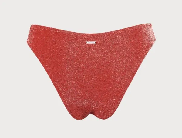 BERLOOK Red Lurex Bikini Bottom ONLY 64 Size L - Image 5