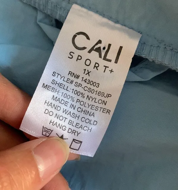 Cali sport + jacket windbreaker rain jacket Blue Size 1X - Image 6