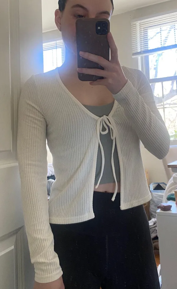 H&M Tie Front Long Sleeve Top - Image 2