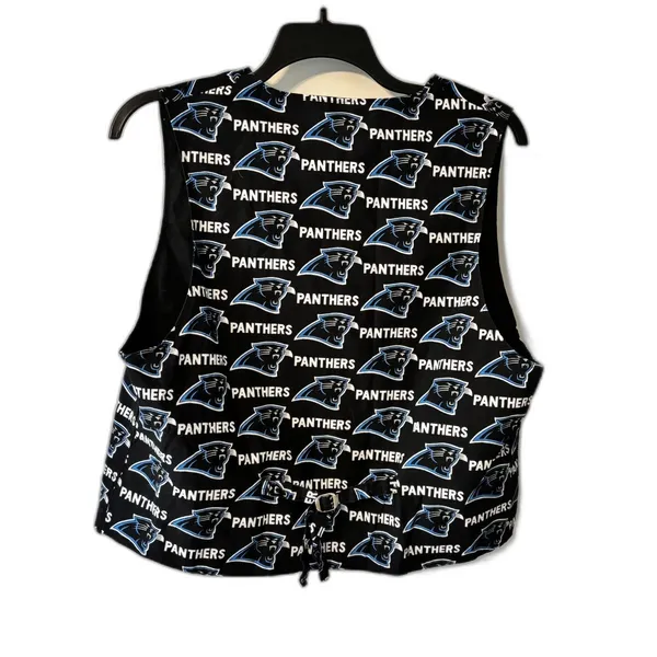 Carolina Panthers Vest Women Size M/L Black NFL Football Button Front - Image 7