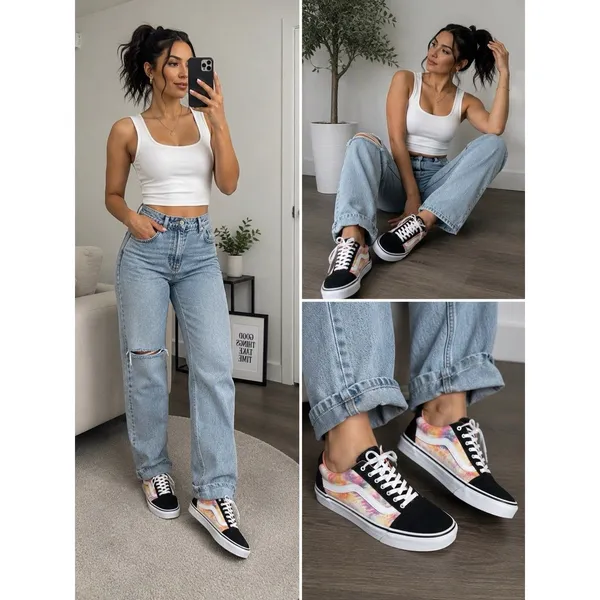 Vans Women Ward The Due Size USA 7.5 Fast Shippin - Image 2