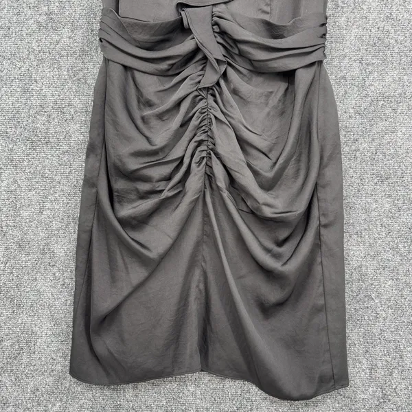 Miss Sixty M60 Black Ruched Dress Flutter Sleeve Mini Zip Up Cocktail Chic - M - Image 5