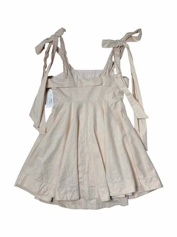Mable Tan Beige Linen Blend A-line Mini Dress Womans S - Image 8