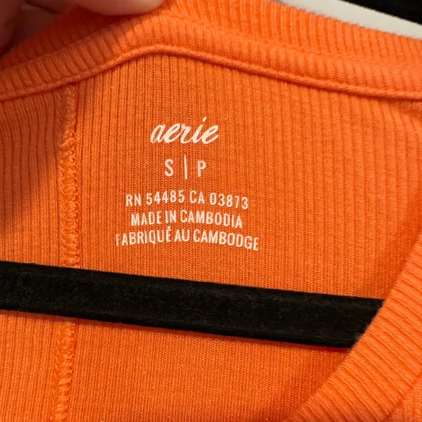 Orange Aerie‎ Long Sleeve Ribbed Top - Image 3