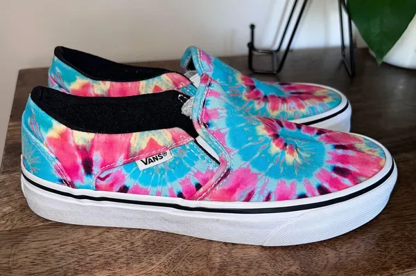 Vans Asher 500714 Classic Slip On Tie Dye Women's Sneakers Shoes Colorful Size 6 - Image 5