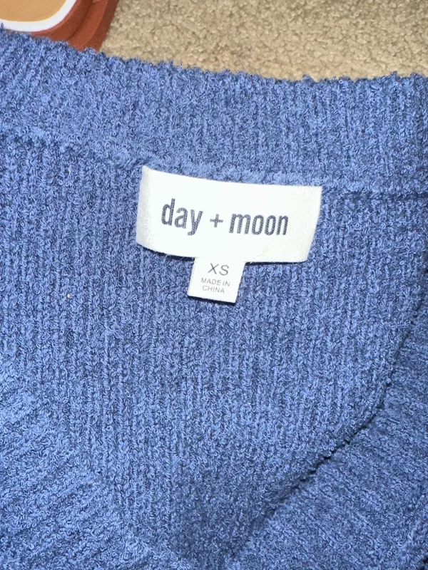Day + Moon Navy Knit Two-Piece Boutique Crop Top & Mini Skirt Set - Image 4