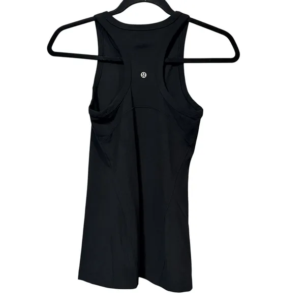 Lululemon Black Racerback Tank Top High Neck Activewear Slim Fit Sleeveless - Image 2