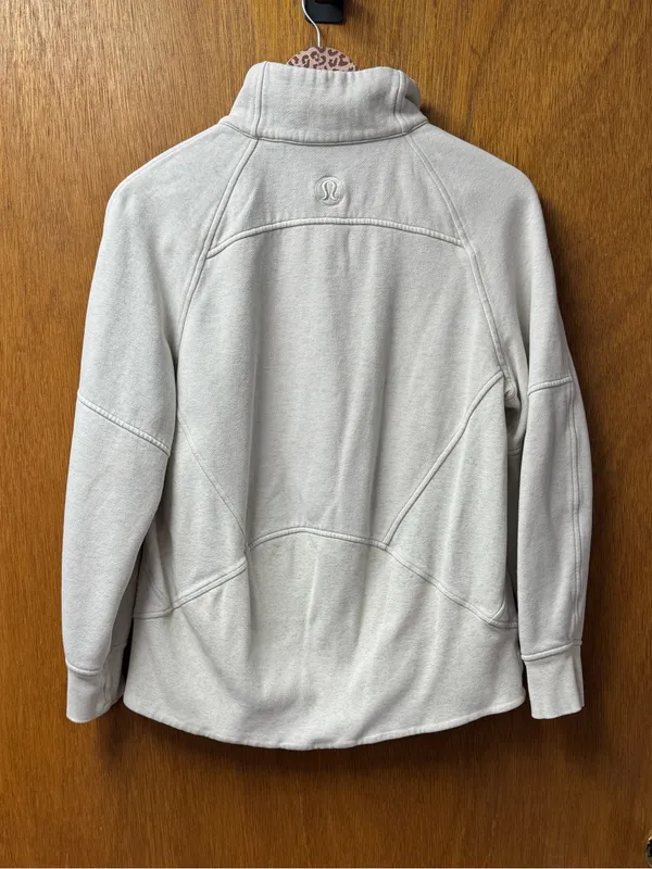 Lululemon Scuba Oversized Funnel Neck Half 1/2 Zip Sweatshirt Long Gold XS/S - Image 13