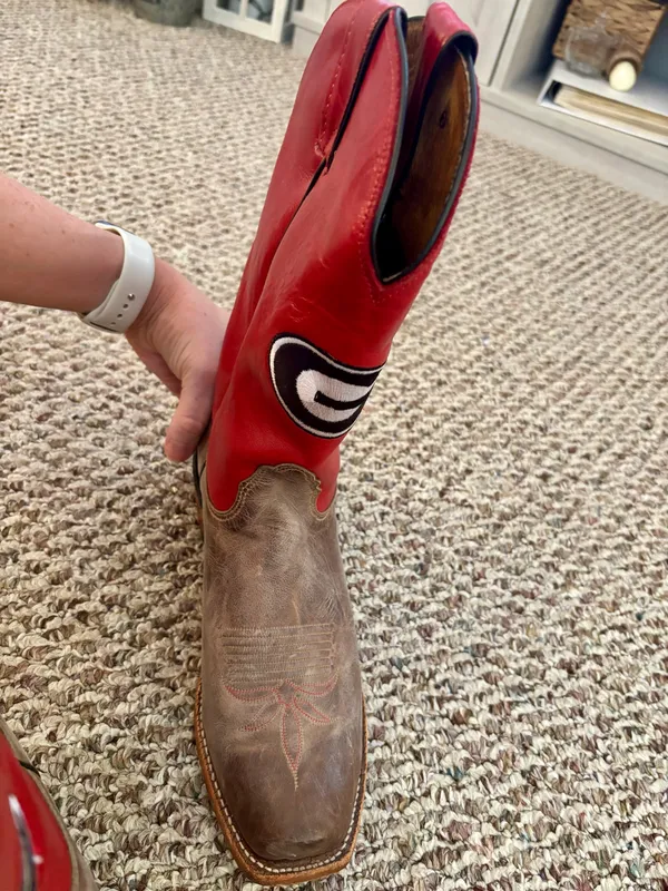 Nocona university of Georgia women’s Two-Tone Red & Brown Western Cowboy Boot - Image 10