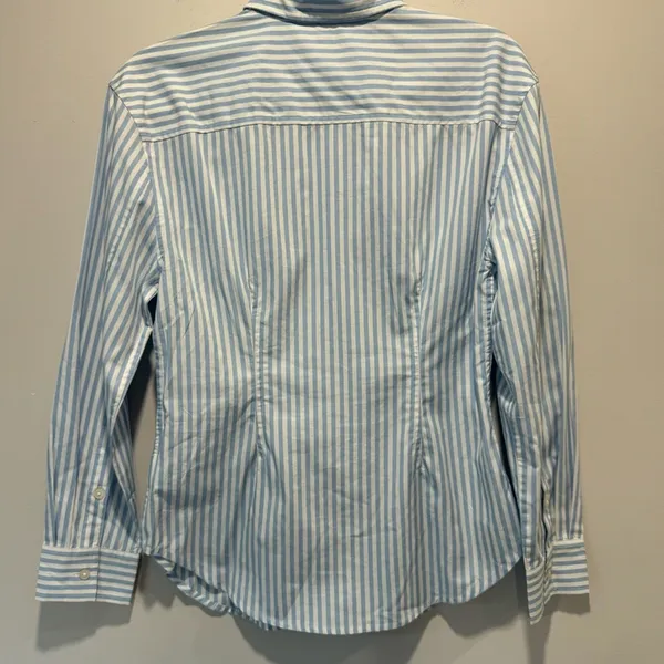 NWT Madewell Darted Long-Sleeve Button-Up Shirt Stripe‎ Cotton Regular Fit NP043 - Image 4