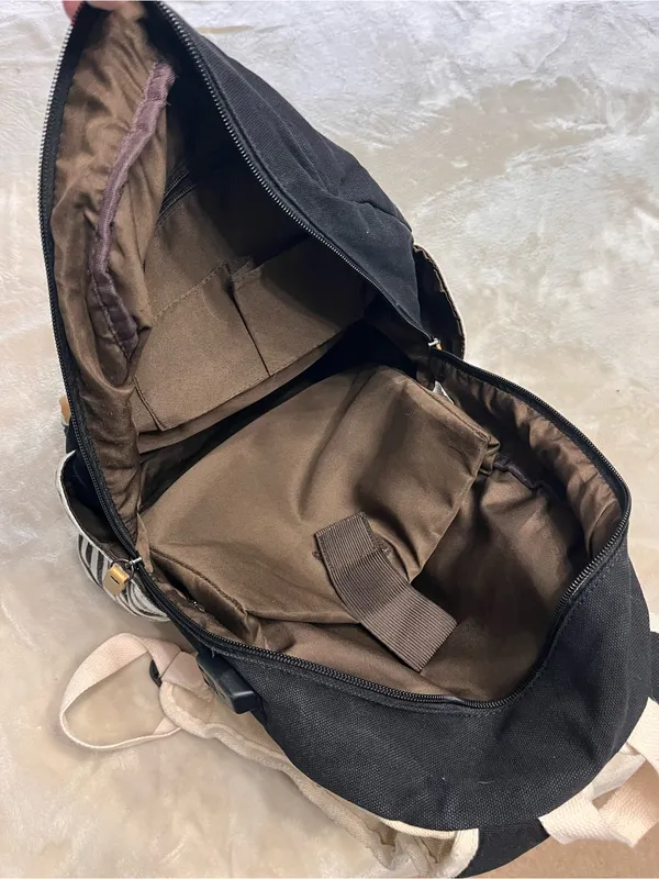 The Lydll Of Collie & Golden Retriever Canvas Backpack Travel Bag Padded USB EUC - Image 3