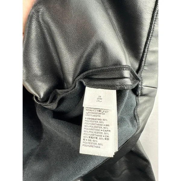 Women’s Making the Cut Size 2X Black Leather Military Jacket - Image 5