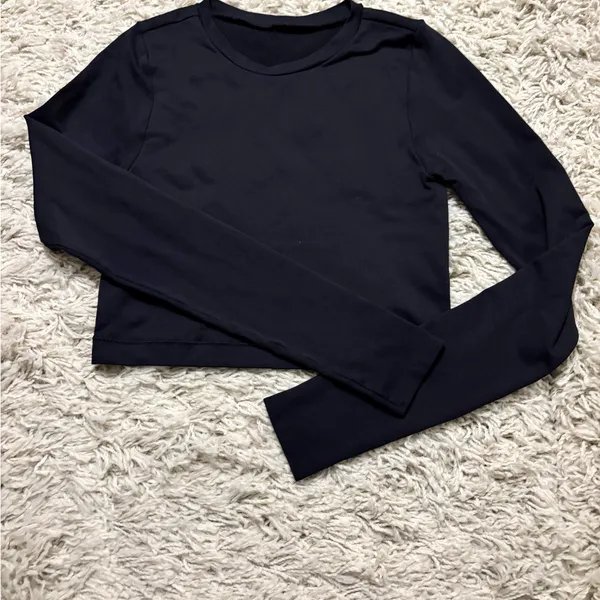 Garage Black Long Sleeve Athletic Wear Crop Top Size S - Image 3