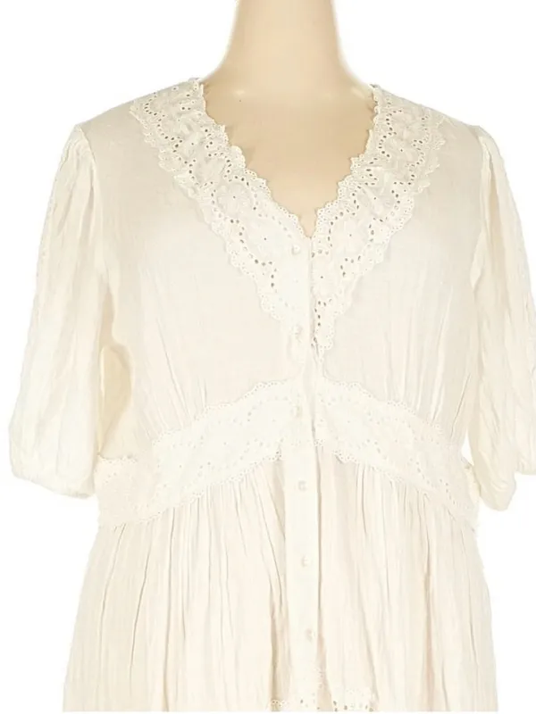 April Cornell White Cotton Maxi Dress XXL - Image 4