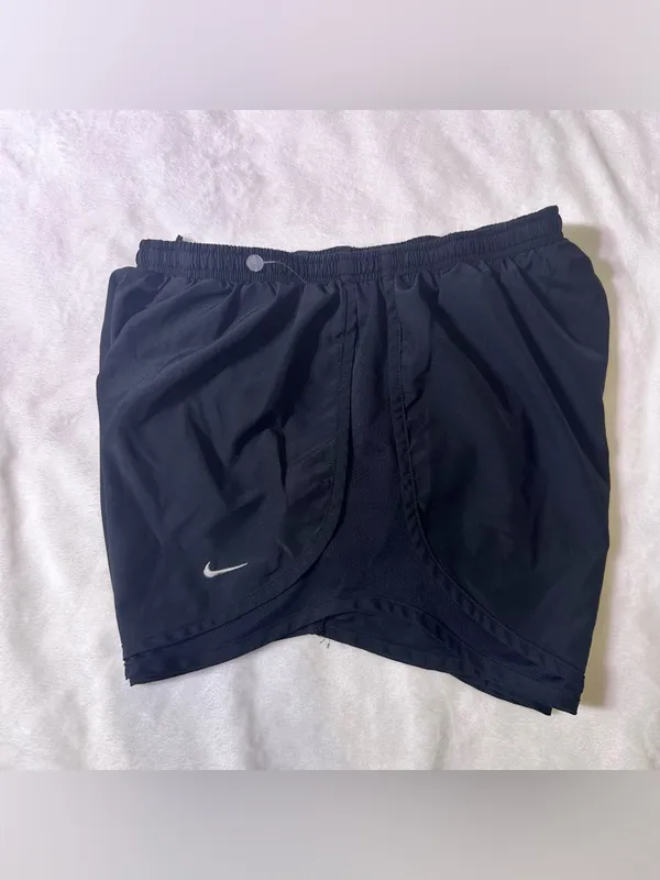 Nike Women's Black Athletic Running Shorts with White Swoosh - Image 3