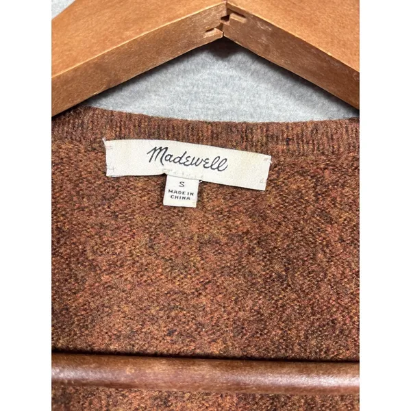 Madewell Sweater Womens Size S Brown‎ Merino Wool Blend Open Front Cardigan - Image 2