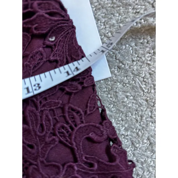 NWT ASTR The Label Lace Dress Size M Wine Cold Shoulder Floral Crochet Cocktail - Image 5