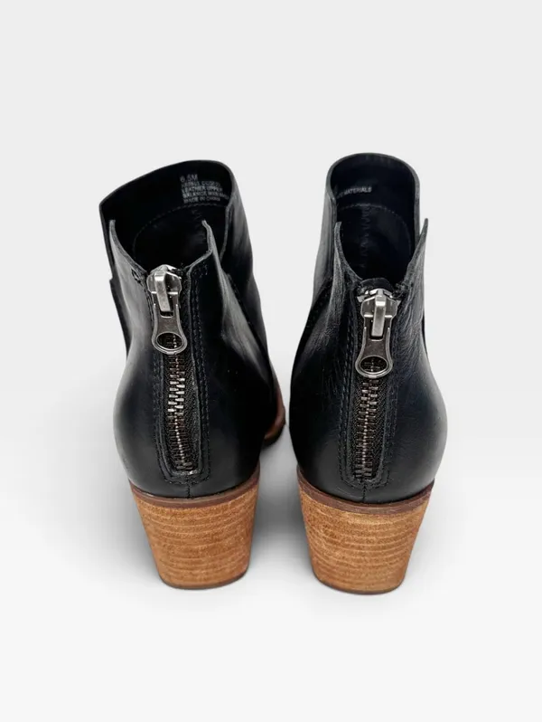 Kork-Ease Chandra Size 6.5M Black Leather Stacked Heel Booties - Image 4