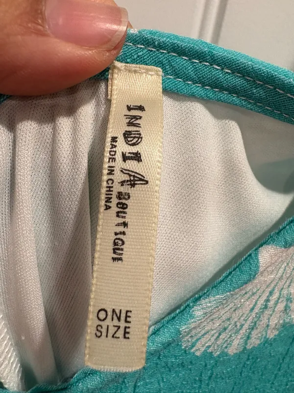 India Boutique Turquoise and White Dress one Size - Image 5