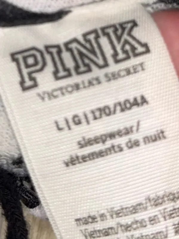 Victoria’s Secret pink Black and White logo pajama set hoodie pj onesie - Image 3